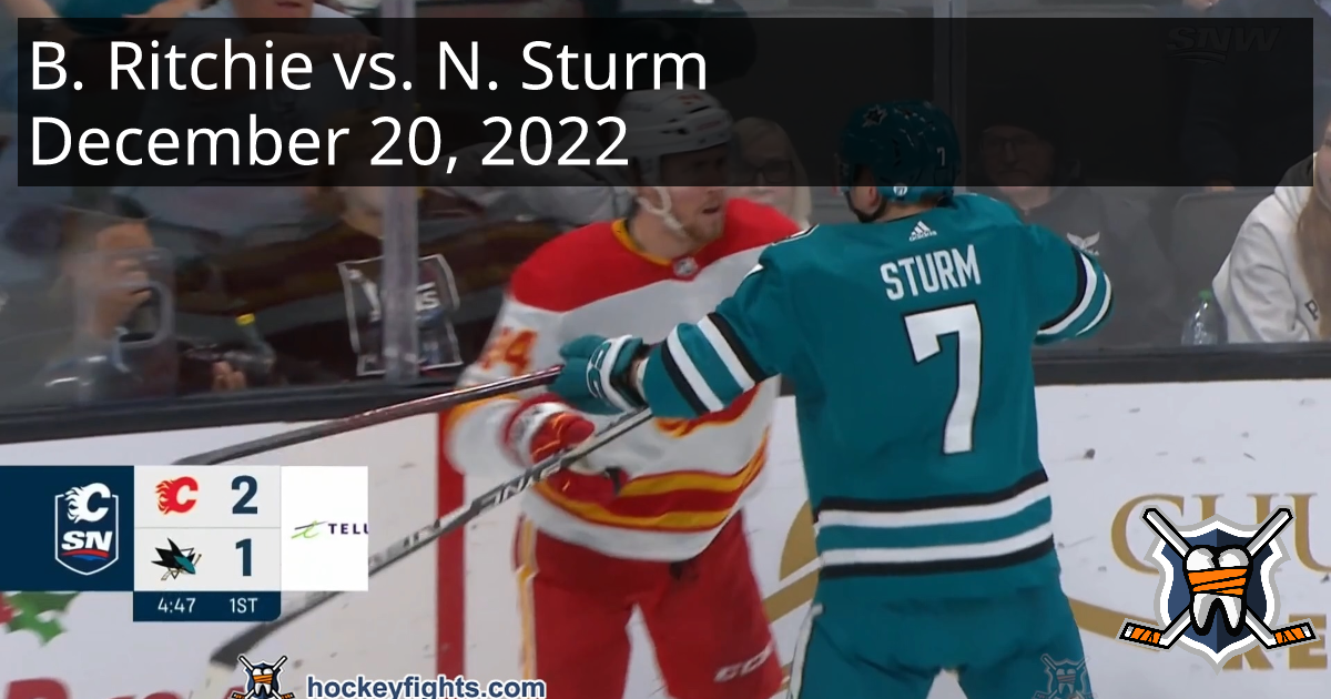 Brett Ritchie vs. Nico Sturm, December 20, 2022 - Calgary Flames vs ...