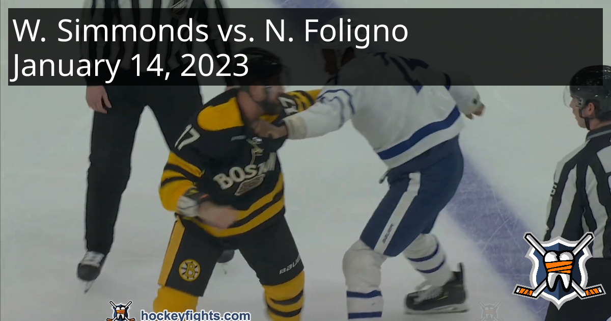 Wayne Simmonds vs. Nick Foligno, January 14, 2023 - Toronto Maple Leafs ...