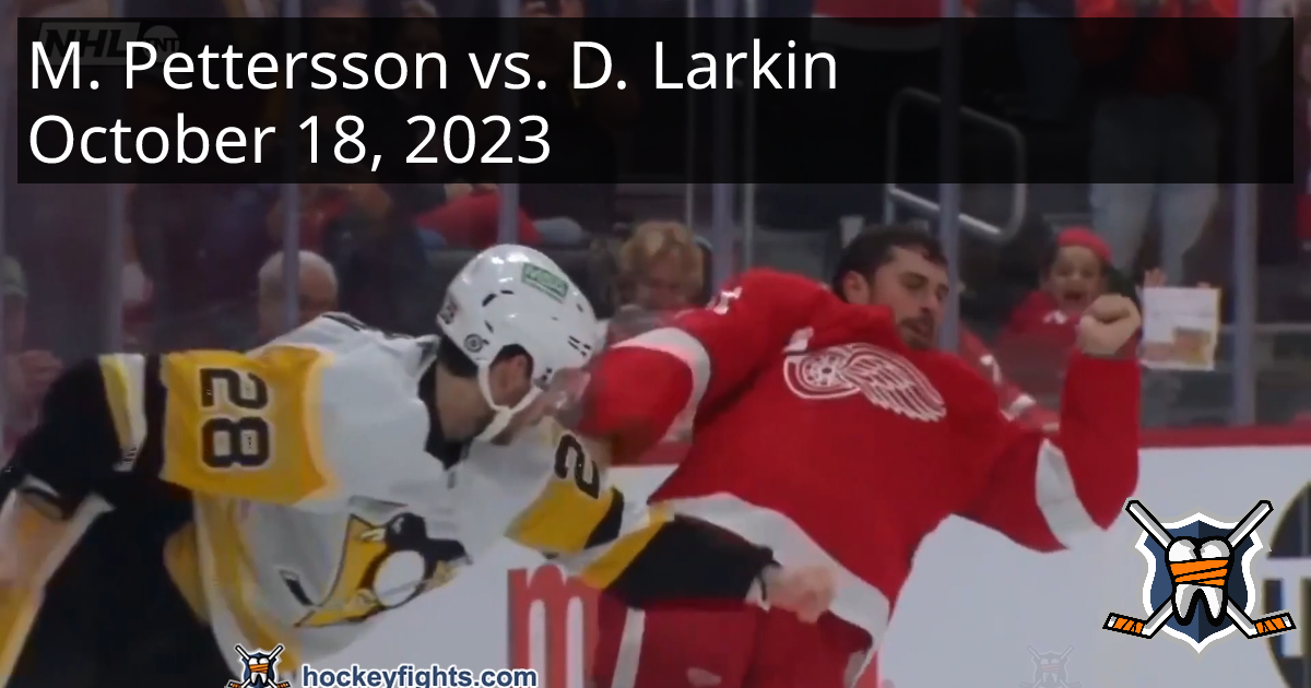 Marcus Pettersson vs. Dylan Larkin, October 18, 2023 - Pittsburgh ...