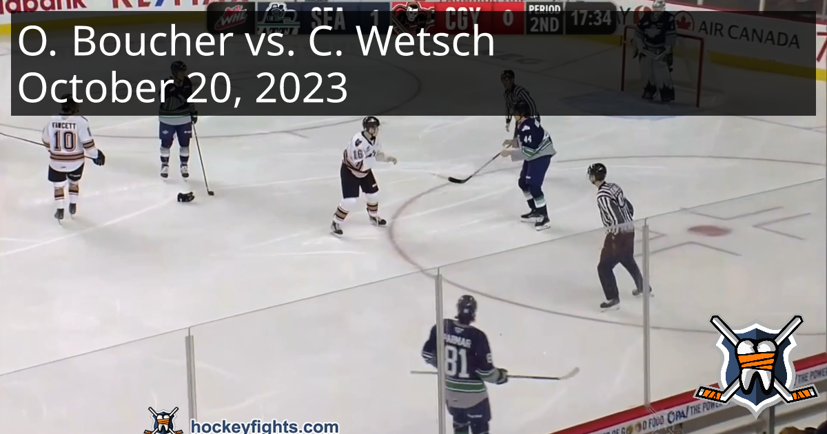 Owen Boucher vs. Carson Wetsch, October 20, 2023 Seattle Thunderbirds vs. Calgary Hitmen