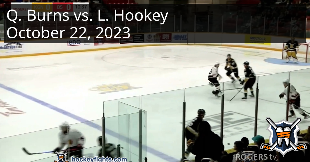 Quinton Burns vs. Landen Hookey, October 22, 2023 Kingston Frontenacs vs. Owen Sound Attack