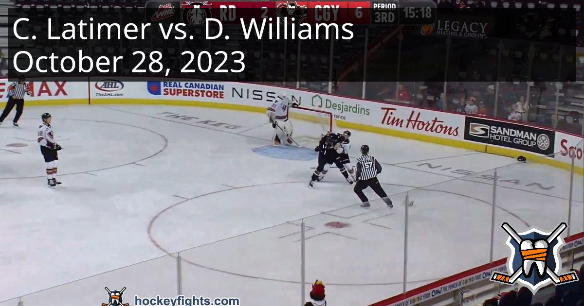 Carson Latimer vs. Dax Williams, October 28, 2023 Red Deer Rebels vs. Calgary Hitmen