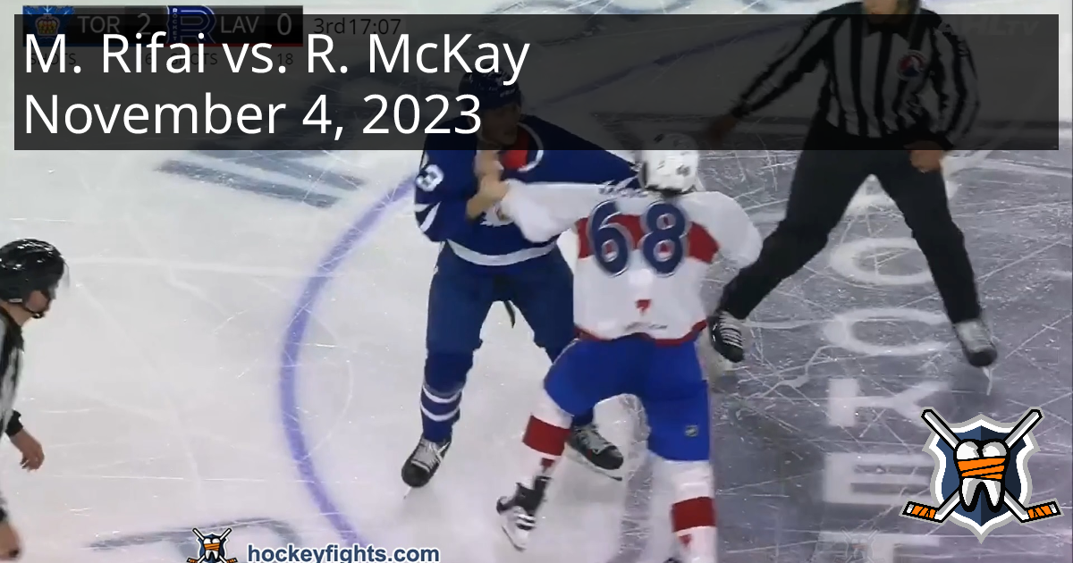 Marshall Rifai vs. Riley McKay, November 4, 2023 - Toronto Marlies vs ...