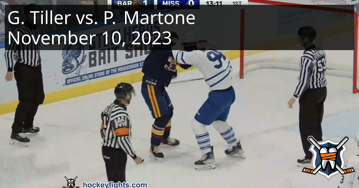 Grayson Tiller vs. Porter Martone, November 10, 2023 Barrie Colts vs