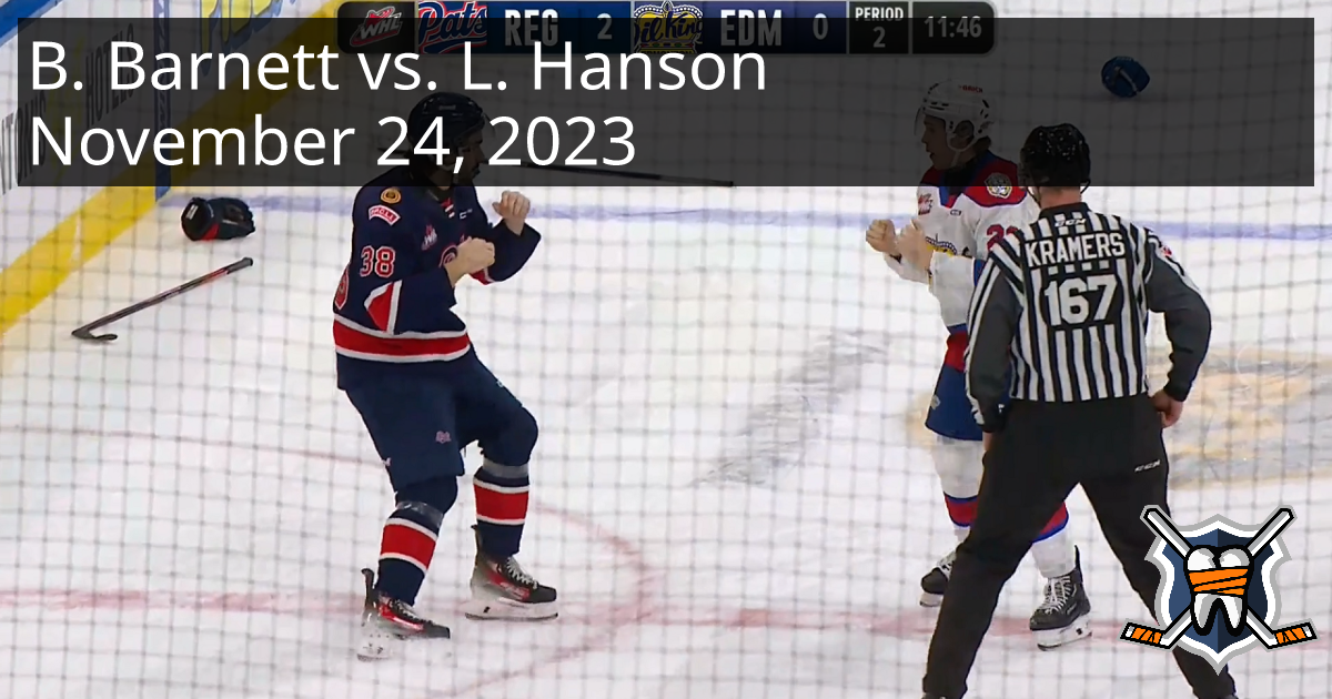 Brayden vs. Landon Hanson, November 24, 2023 Regina Pats vs