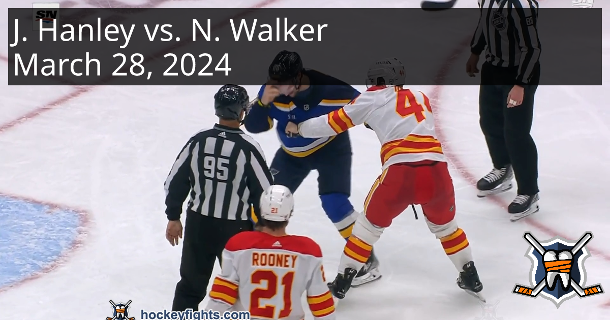 Joel Hanley vs. Nathan Walker, March 28, 2024 Calgary Flames vs. St