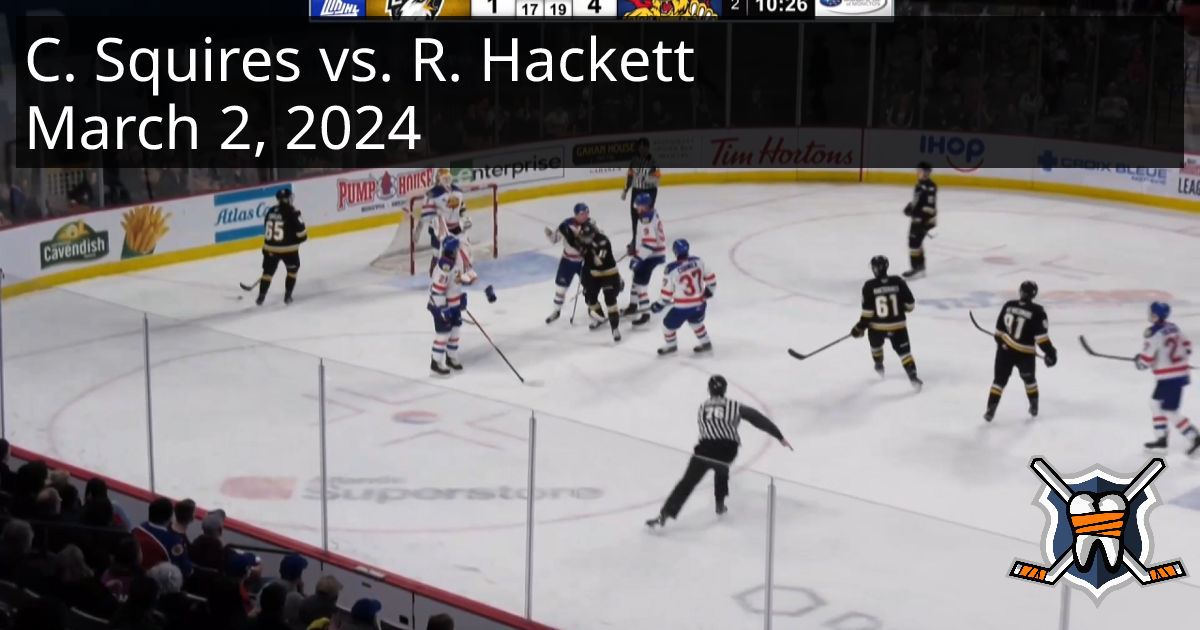 Cam Squires vs. Ryan Hackett, March 2, 2024 - Cape Breton Eagles vs ...