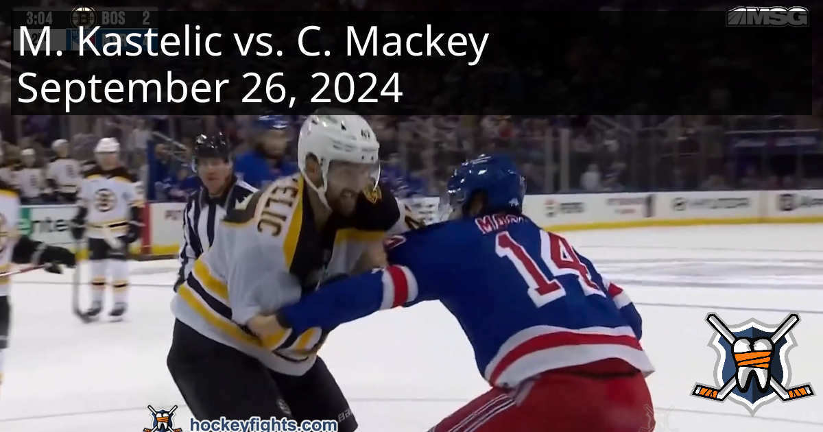 Mark Kastelic vs. Connor Mackey, September 26, 2024 - Boston Bruins vs ...