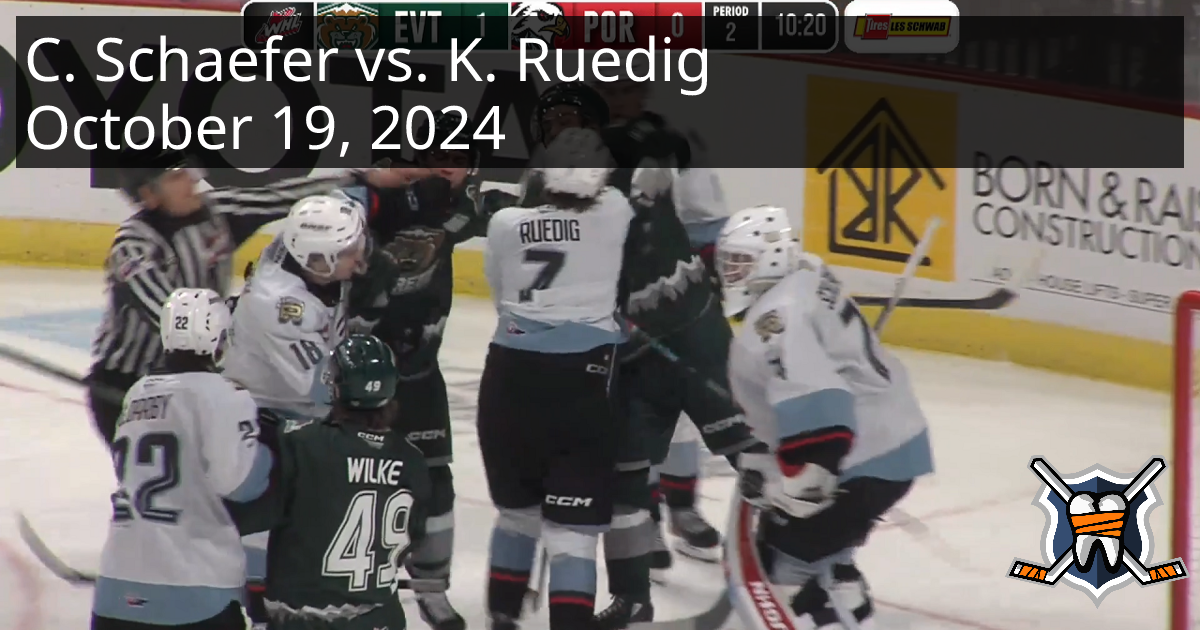 Clarke Schaefer vs. Kayd Ruedig, October 19, 2024 - Everett Silvertips ...