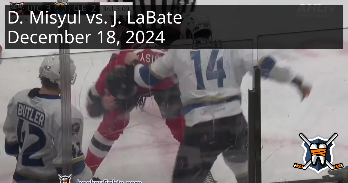 Daniil Misyul vs. Joseph LaBate, December 18, 2024 - Utica Comets vs ...