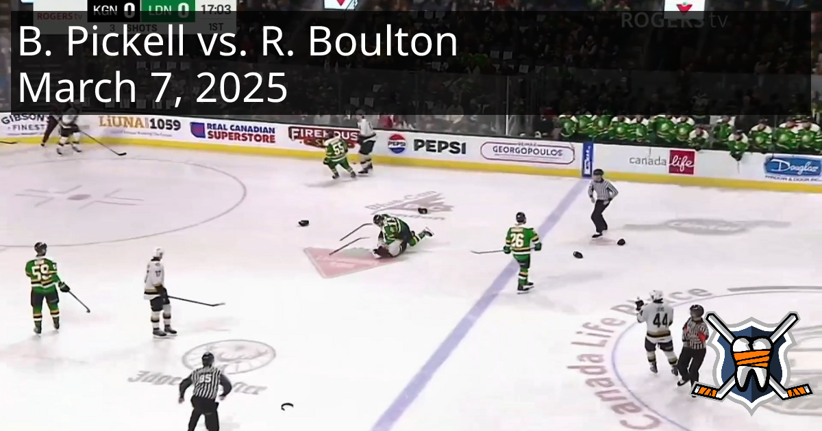 Ben Pickell vs. Ryder Boulton, March 7, 2025 - Kingston Frontenacs vs ...