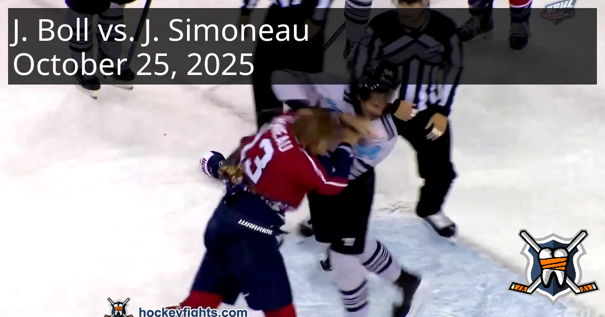 Jacob Boll vs. Jordan Simoneau, October 25, 2025 - Quad City Storm vs ...