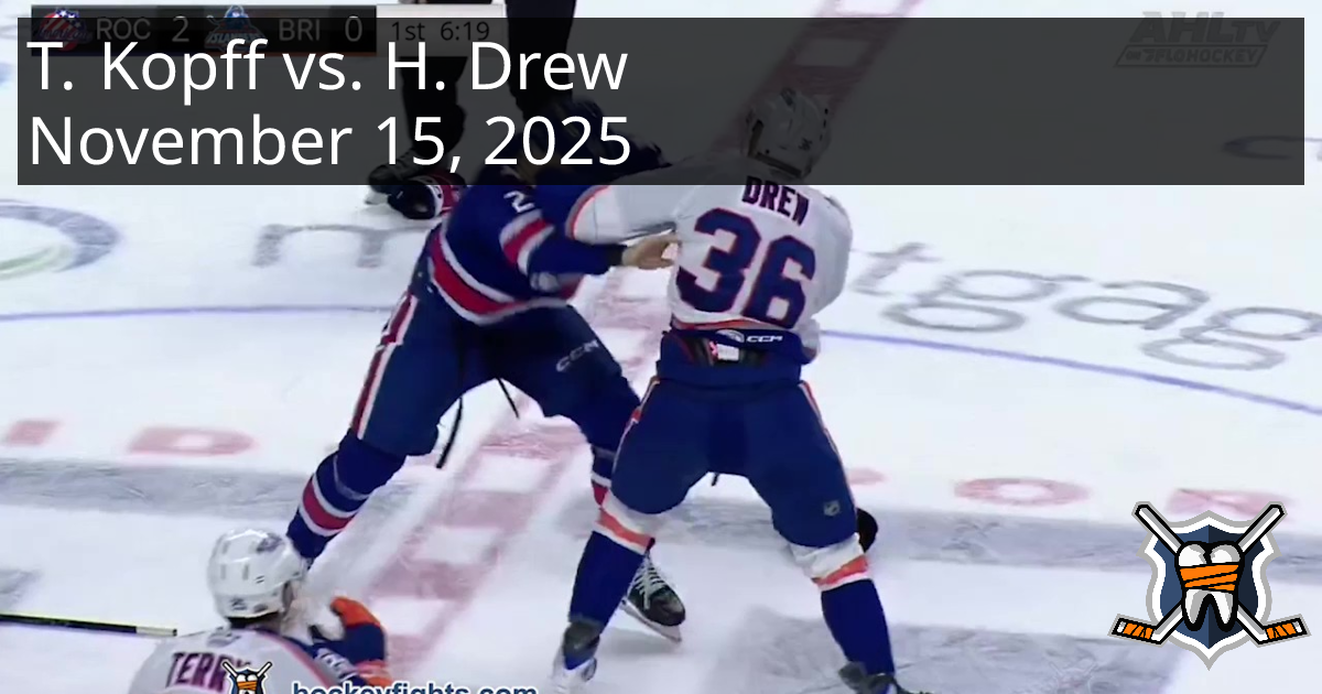 Tyler Kopff vs. Hunter Drew, November 15, 2025 - Rochester Americans vs ...