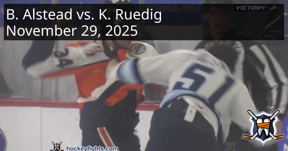Brittan Alstead vs. Kayd Ruedig, November 29, 2025 - Penticton Vees vs ...
