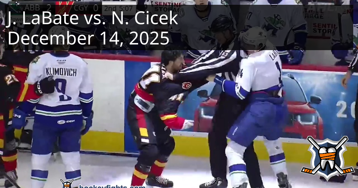 Joseph LaBate vs. Nick Cicek, December 14, 2025 - Abbotsford Canucks vs ...