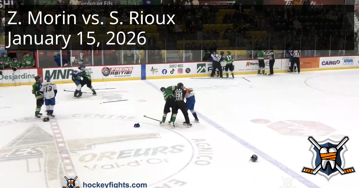 Zachary Morin vs. Sheldon Rioux, January 15, 2026 - Saint John Sea Dogs ...