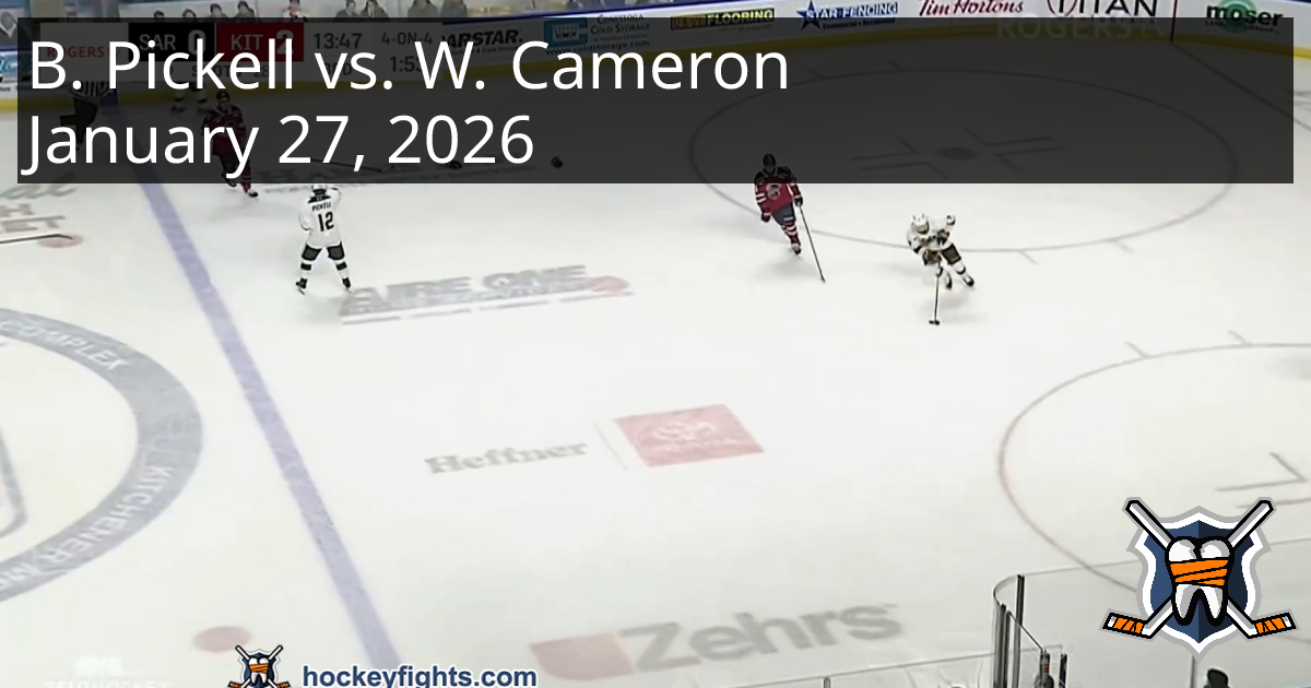 Ben Pickell vs. Weston Cameron, January 27, 2026 - Sarnia Sting vs ...