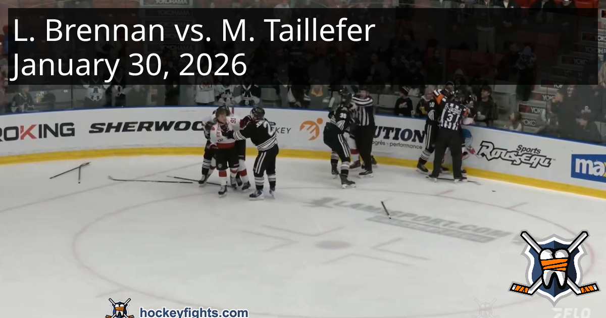 Logan Brennan vs. Mathieu Taillefer, January 30, 2026 - Québec Remparts ...