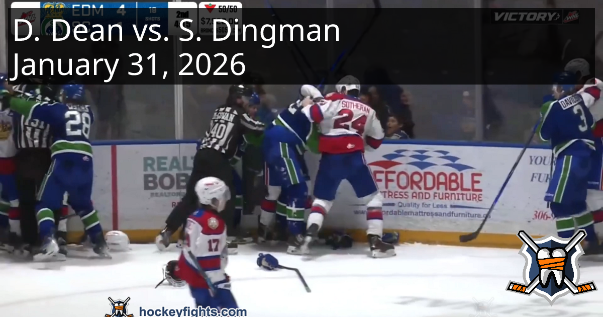 Dylan Dean vs. Sawyer Dingman, January 31, 2026 - Edmonton Oil Kings vs ...