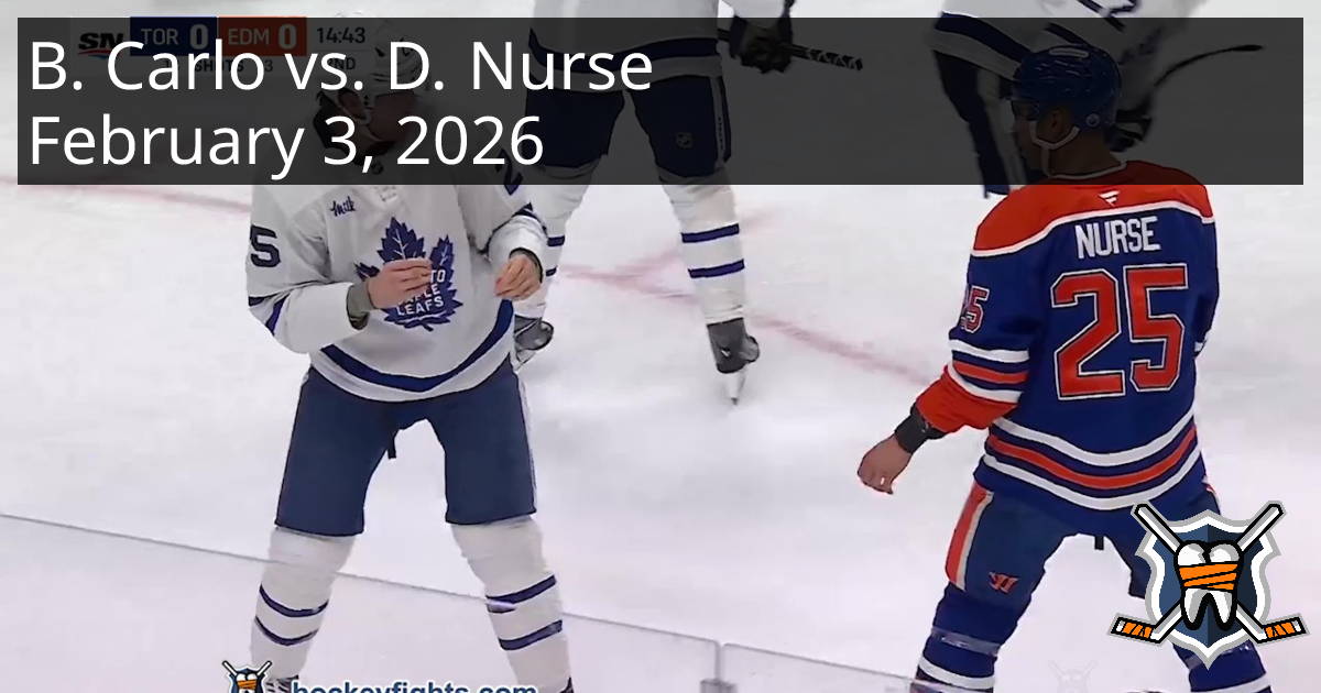 Brandon Carlo vs. Darnell Nurse, February 3, 2026 - Toronto Maple Leafs ...