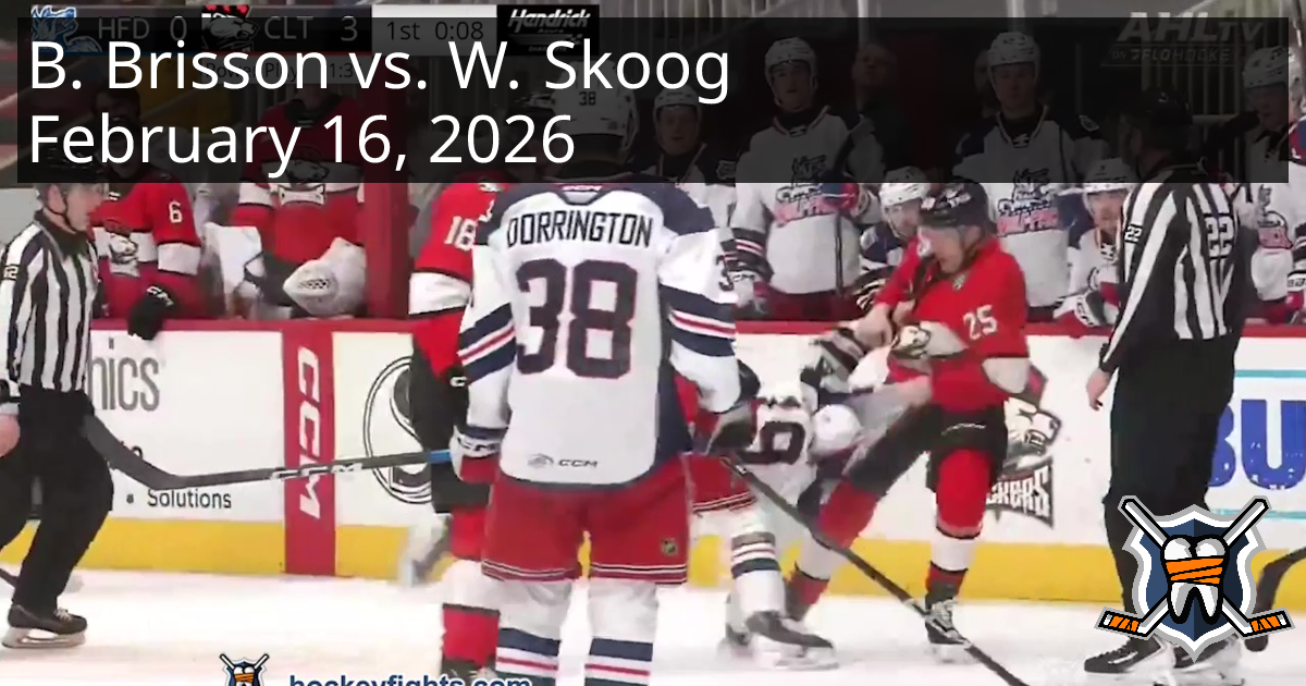 Brendan Brisson vs. Wilmer Skoog, February 16, 2026 - Hartford Wolf ...