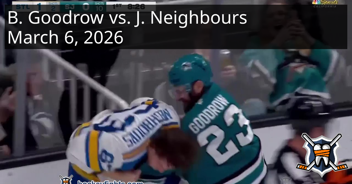 Barclay Goodrow vs. Jake Neighbours, March 6, 2026 - St Louis Blues vs ...