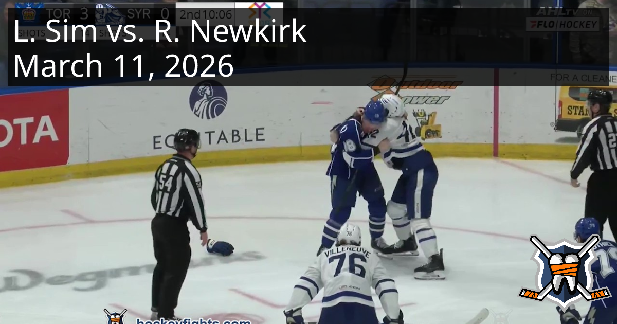 Landon Sim vs. Reece Newkirk, March 11, 2026 - Toronto Marlies vs ...