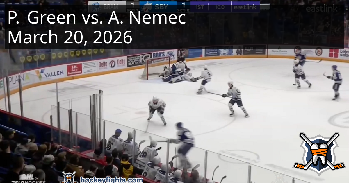 Peter Green vs. Adam Nemec, March 20, 2026 - Brampton Steelheads