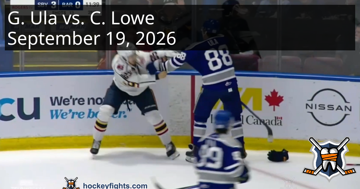 Genc Ula vs. Carter Lowe, September 19, 2026 - Sudbury Wolves vs ...