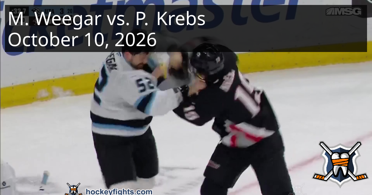 MacKenzie Weegar vs. Peyton Krebs, October 10, 2026 - Utah Mammoth vs ...