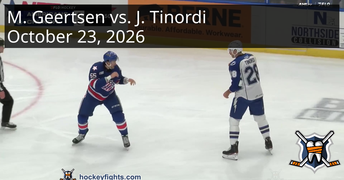 Mason Geertsen vs. Jarred Tinordi, October 23, 2026 - Rochester ...